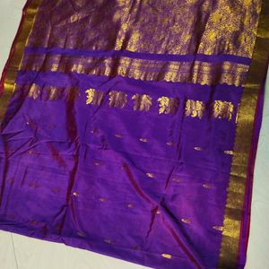 Purple Colour Pure Gadwal Saree