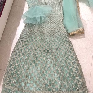 ATWedding Wear Mint Green Colour Dress With Chunni