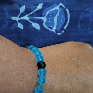 Matte Ocean Blue Bracelet | Glass Beads Bracele