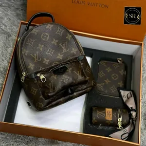 LV GIFT SET OF BAGPACK, LIPSTICK HOLDER& WALLET