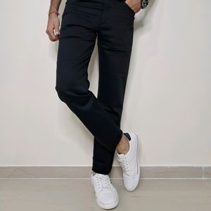 Kaulin 1027 Men's Double Cloth Knitted Black Pant