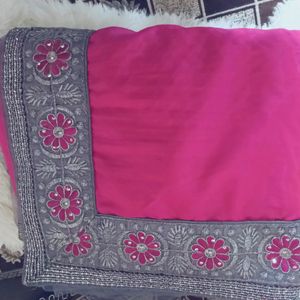 Beautiful Rose Grey Saree