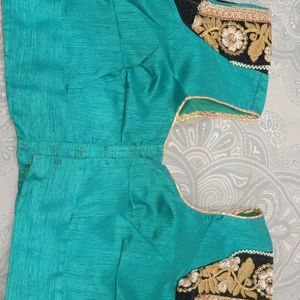 Sea Green Heavy Complete Saree Women