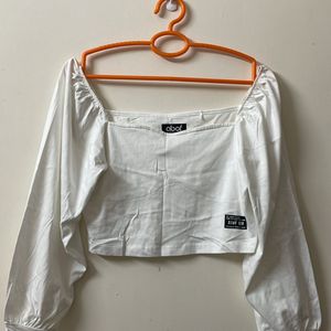 Abof White Crop Top