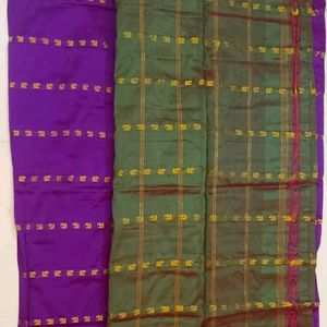 Bangalore Silk Saree With Cloth For Paticoat.