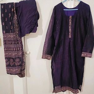 Beautiful Purple Kurta Palazzo Set