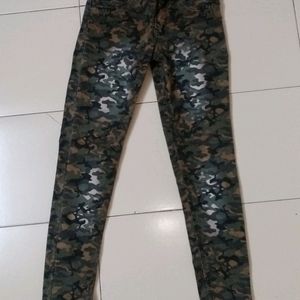 Denim Jeans In Military Pattern