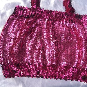 Brand New (Veramont) Pink Sequin Blouse/ Crop Top