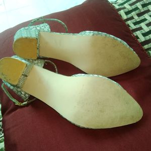 41 Size Silver Block Heels