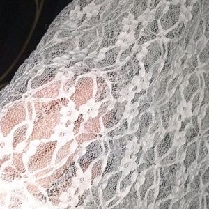 Elegant White Net Top