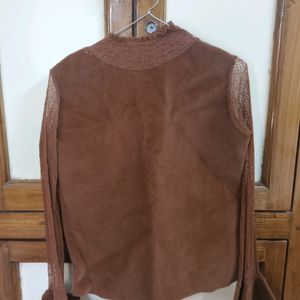 Aesthetic Brown Velvet Top