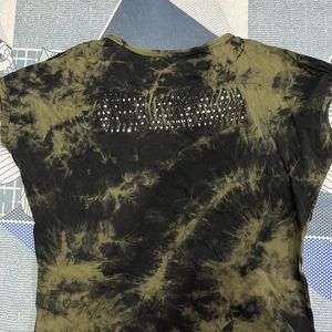 Olive Color Tie N Die Tshirt