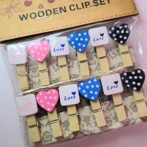 Wooden ❤️ Clips  !! STEAL DEAL!!