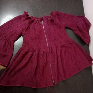 Maroon Top For Women ( Size-S)