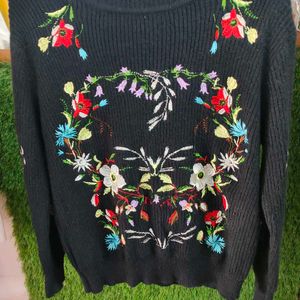 Floral Design Sweater