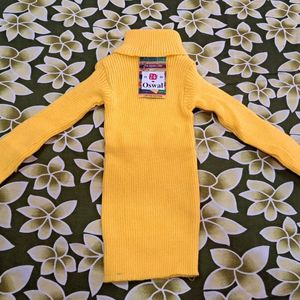 Turtle Neck Sweater For Babies Yellow