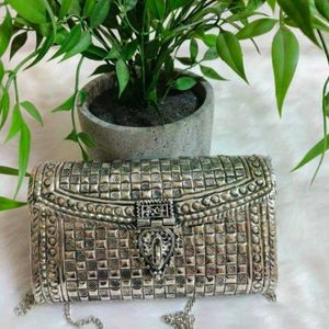 Hand Carved Antique German Silver Clutch Bags