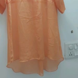 Orange Top  Shrug High Low