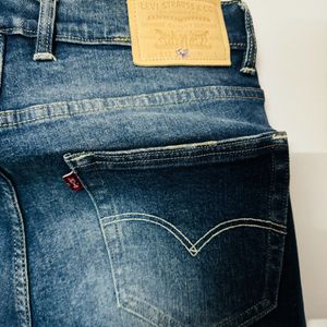 Blue Branded Straight Denim