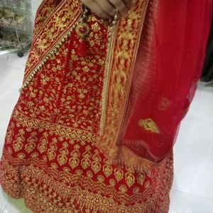 Cherry red lehenga