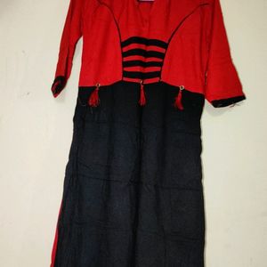 Black And Red Kurti For Sale