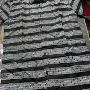 HALF SLIVES BLACK AND WHITE PRINTED SHIRT