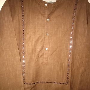 Men Woven Design Kurta