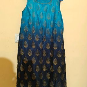 Sleeveless Festive Blue Kurta