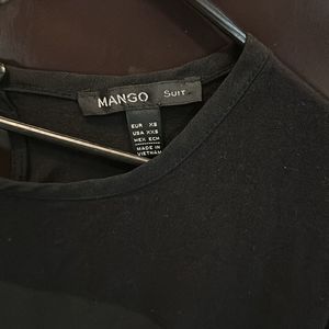 Mango Black Satin Formal top