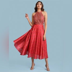 Aarke Ritu kumar Red Floral PrintLong Dress