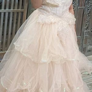 PEACH RUFFLE GOWN