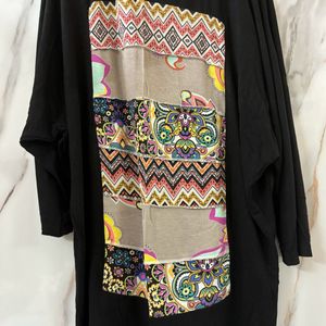 Black Top With Patchwork Design