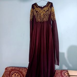 Royal Violet Colour Gown With Neckband