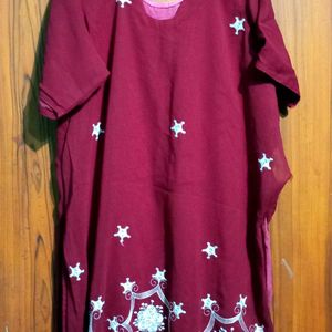 PlusSize Maroon HalfSleev Kurta