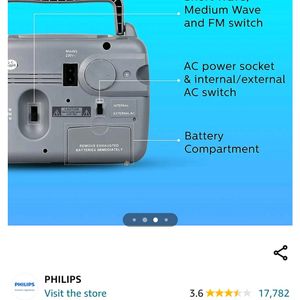 Philips Radio RL118/94 with MW/SW/FM Bands, 200mW