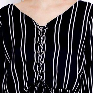 Navy Blue Striped Top