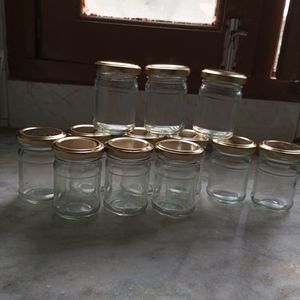 Glass Jar With Golden Lid