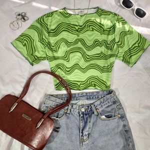 Y2k SSS Green Crop Top