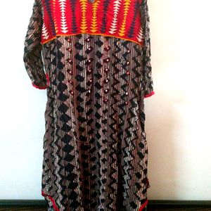 Red And Black Traditional Kurti