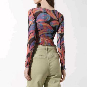 Abstract Printed Fitted Crop top