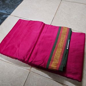 Rose Pink Saree With Paithani Border