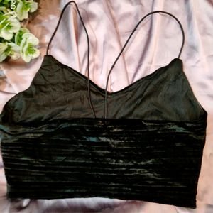 Black Velvet Crop Top