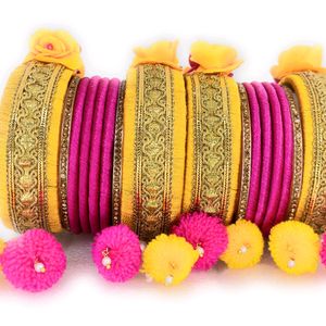 Haldi Ceremony Pom pom Work Bangles