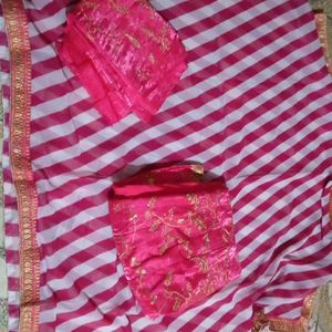 Pink Lehanga With Lehriya Dupatta