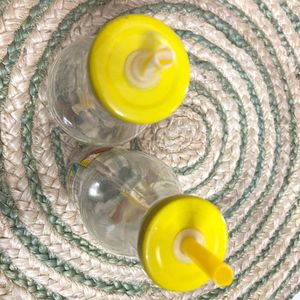 2 Mason Bottles With Straw