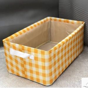 Yellow Checks Storage Box 🗃️