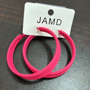 Hot Pink Triple Big Hoop Earrings