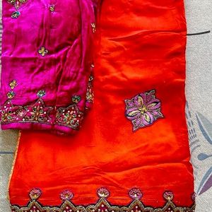 Handwork Heavy Saree For Wedding Reception