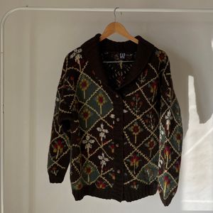 GAP Floral Cardigan Sweater