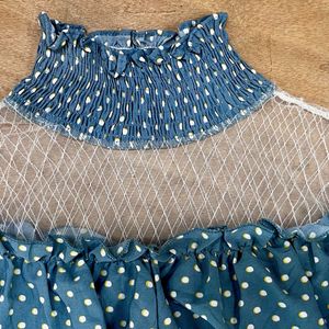 Women’s Blue Polka Dot Top